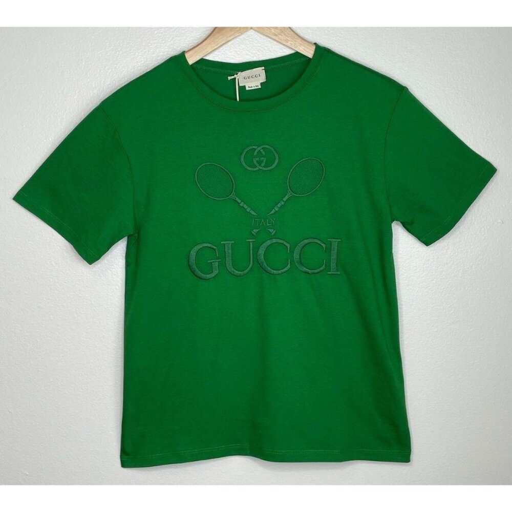 NWT Gucci Kids tennis T-shirt green Size 10